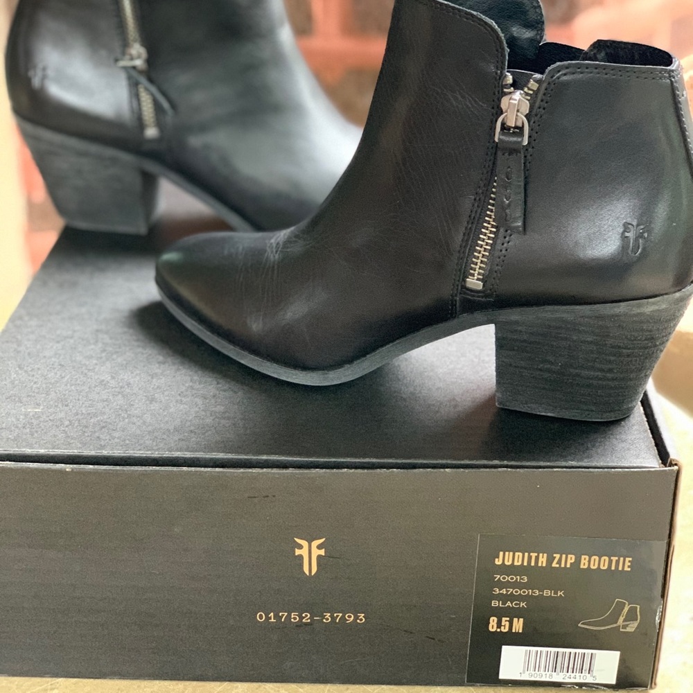 Frye Black Leather Booties